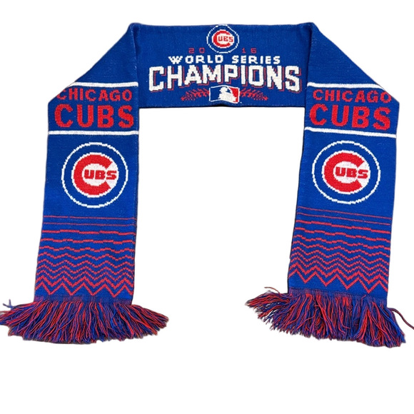 Forever Collectibles Accessories - Forever Collectibles Chicago Cubs 2016 Champions Scarf with Fringe